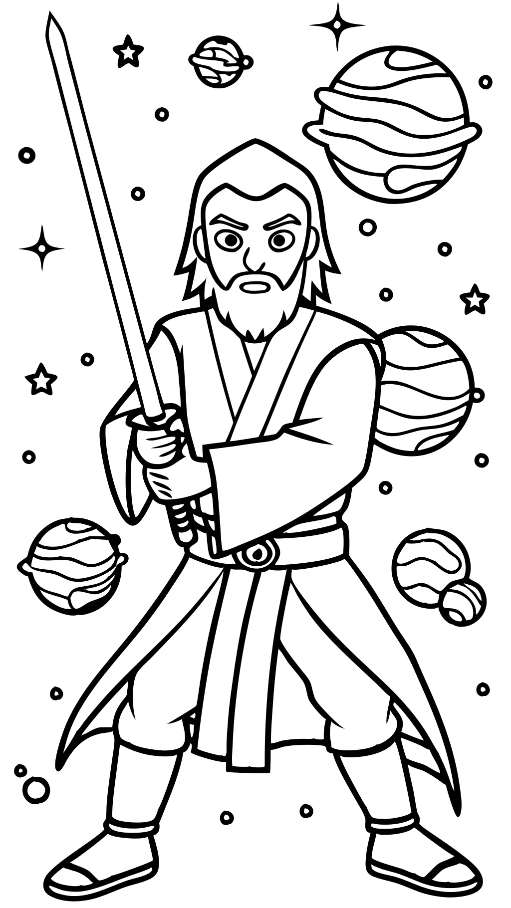 Página para colorear de obi wan